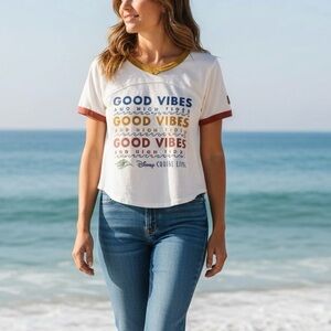 Disney Cruise Line Good Vibes And High Tides White T-Shirt Women’s L